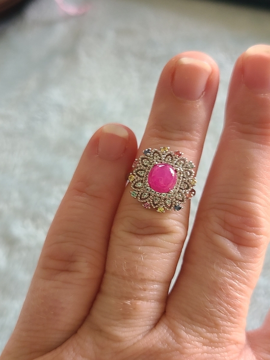 925 Sterling Silver Jewelry - Sterling Silver Ruby Ring